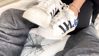 My Dirty Adidas Superstars get a Big CUM load ????
