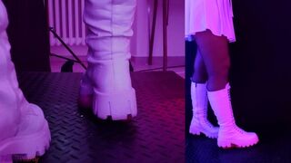 White Snow Boots Cock Crush in 3 POVs - CBT, Bootjob, Trample, Trampling
