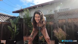 Hot Brunette Woman Desperate to Pee