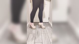 Worship my Beige Peep-Toe Platforms
