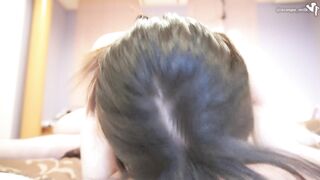 看護師さんとシックスナイン♡お尻の穴丸見え！お互いに舐めあって騎乗位しちゃった（中出し、個人撮影、日本人素人、パイパン）