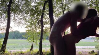 Risky Outdoor Fuck almost get caught again