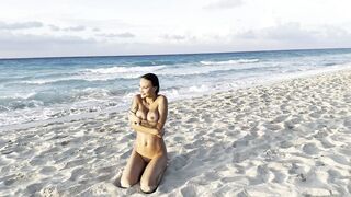 Monika Fox Swims In Atlantic Ocean And Poses Naked On A Public Beach In Cuba