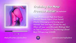 Gentle Fdom Trains the New Freeuse Butler with Her Thighs