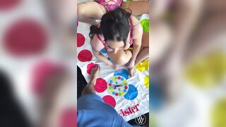 ANGELA WHITE - Watch Rara Knupps and Angela Play Twister with a Huge Cock