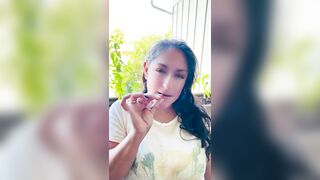 Smoking on a balcony