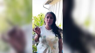 Smoking on a balcony