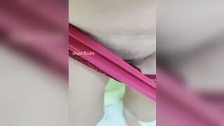 New Free Pissing Diaries. Hairy pussy peed in the toilet when she took off her crimson panties