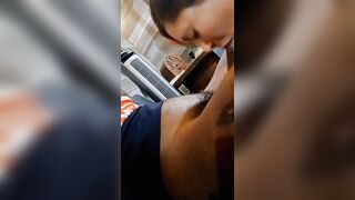 Husband Watches His Wife Suck Black Dick