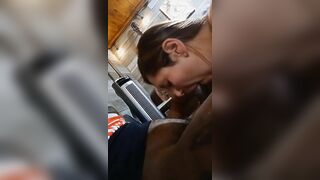 Freaky Milf Sucks Black Dick Infront Of Her Husband