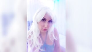 Big titty slut high heels get tangled in her panties