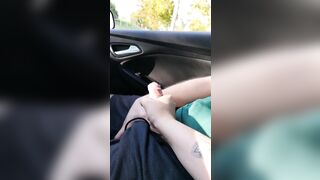 Quick handjob in the car