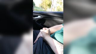 Quick handjob in the car