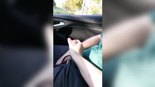 Quick handjob in the car