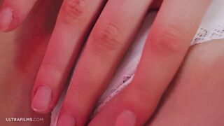 ULTRAFILMS Very hot brunette girl Amelia Riven playing with her pussy on the bed