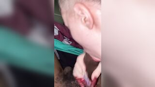 Pretty Rican eating my cum for a late night snack