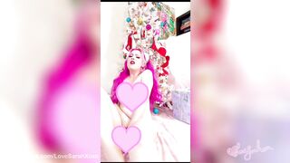 Kawaii egirl loves her dildo present during christmas - LoveSarahXoxo