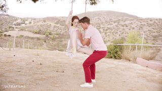 ULTRAFILMS Cute girl Lottie Magne getting fucked by her boyfriend outdoors