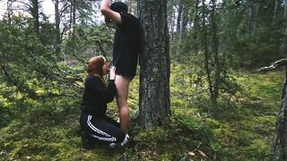 Public bj in The woods