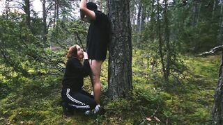 Public bj in The woods