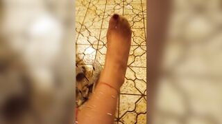 POV : you're caught sniffing woman's feet, foot job