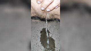 She made a big puddle outdoor. Watch Top Urination video with Pee Reverse at the end