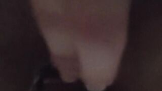 She masturbates, during small break