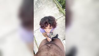 Fucking her face and pussy outside