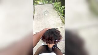 Fucking her face and pussy outside
