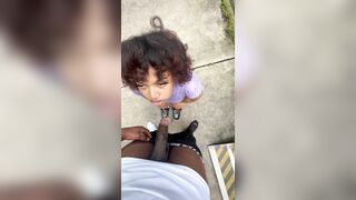 Fucking her face and pussy outside