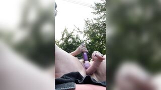Horny milf toys in yard early morning public toys dildo (pt 4)