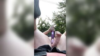 Horny milf toys in yard early morning public toys dildo (pt 4)
