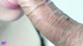 ???? Gentle blowjob close-up. Oral Creampie.