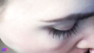 ???? Gentle blowjob close-up. Oral Creampie.