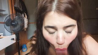 Thick Latina get's creampie by BBC, then uses it to lube her cuck boyfriends cock