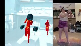 MATRIX SIMULATOR Billie Gets Pokies Playing SuperHOT VR with the AC BLASTING