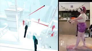 MATRIX SIMULATOR Billie Gets Pokies Playing SuperHOT VR with the AC BLASTING