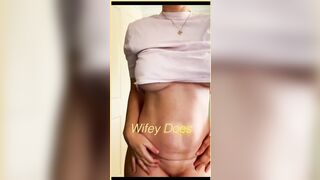 Wifey flashes her tight body to the camera