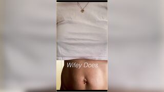 Wifey flashes her tight body to the camera