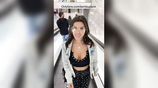 italian girl flashing big boobs in public - compilation