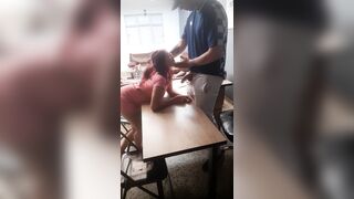 cute girl comes to an interview and ends up sucking my penis and I fuck her pussy on all fours.