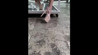 giantess teasing big legs in high heels worship