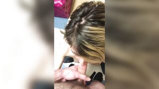 College Girl Sucks and Gags on Daddy's Cock in Dorms