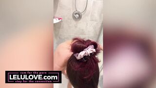 Big tits babe chats & washes face & nude body in shower then lotions legs after - Lelu Love