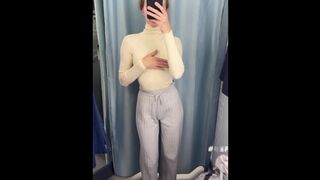 teasing in public place touching nipples play tits