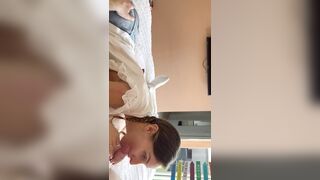 he has already cum 2 times since this morning and I still have to suck him to swallow a small drop o