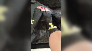 Nun pees and washes her feet in urine