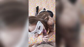 Mamada de Chilena enmascarada Culona en lencería