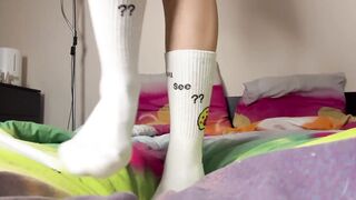 Worship of big feet in socks