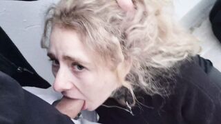 MaryJane lets him cum in her mouth and beats herself